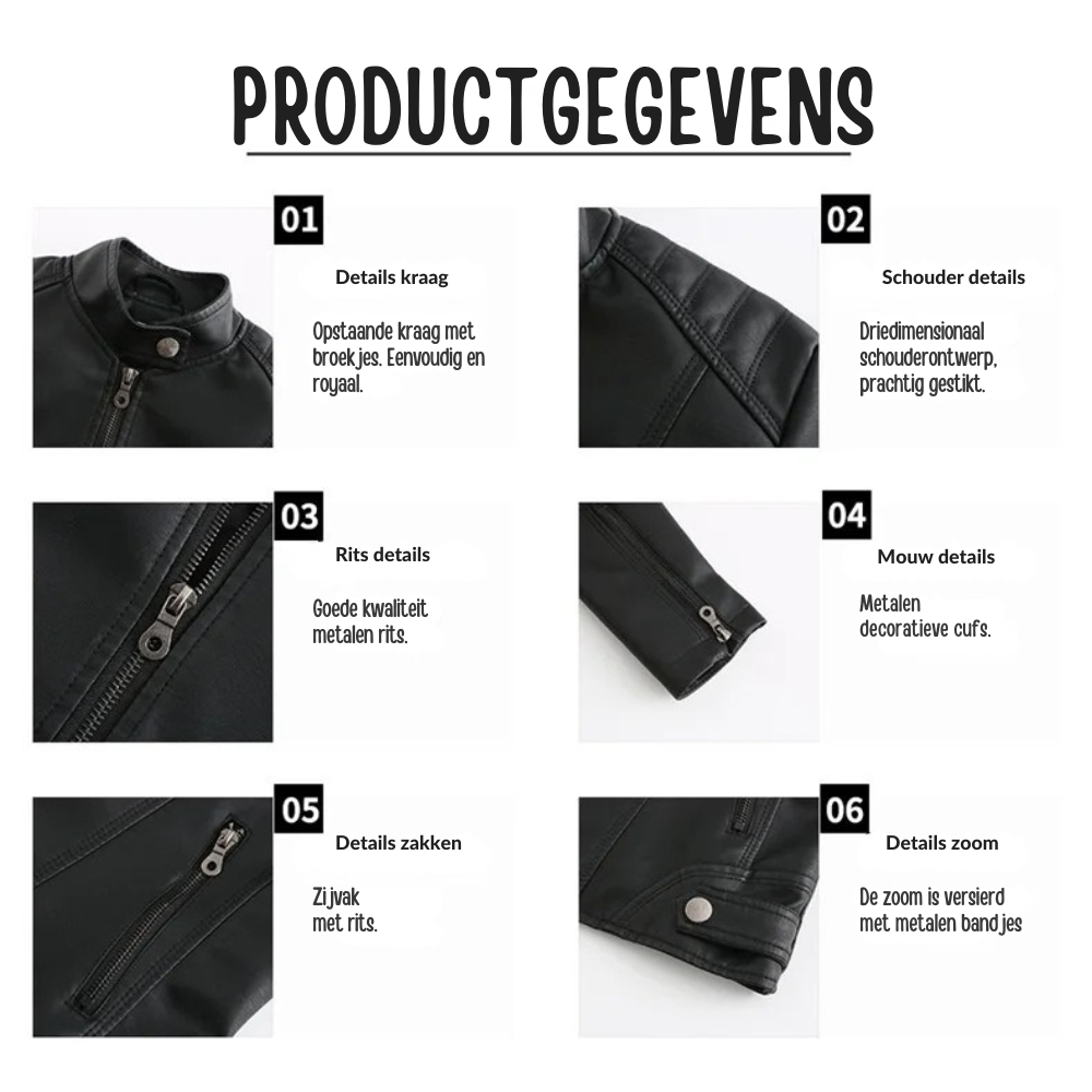 Hoymans RebelRide – Stoere Slim-Fit Leren Motorjas