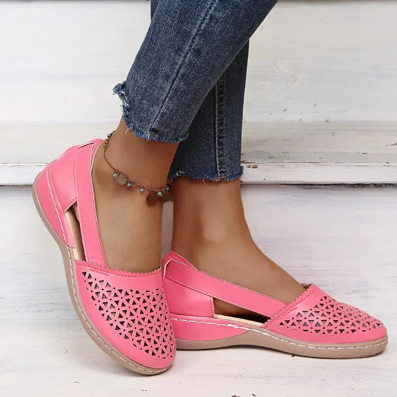 Vintage instap wedge sandalen voor dames