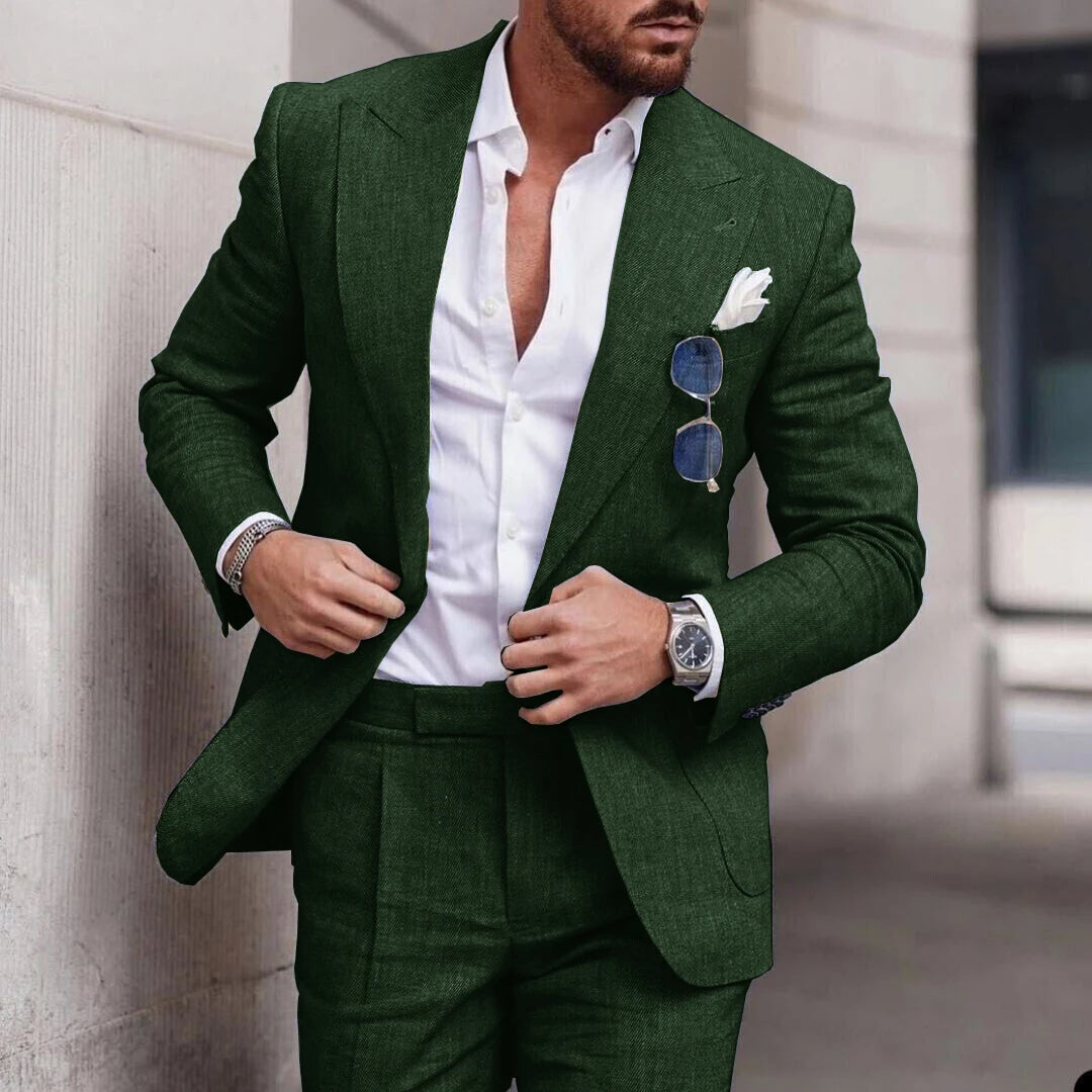 Heren Linnen Zomersuit in Slim Fit