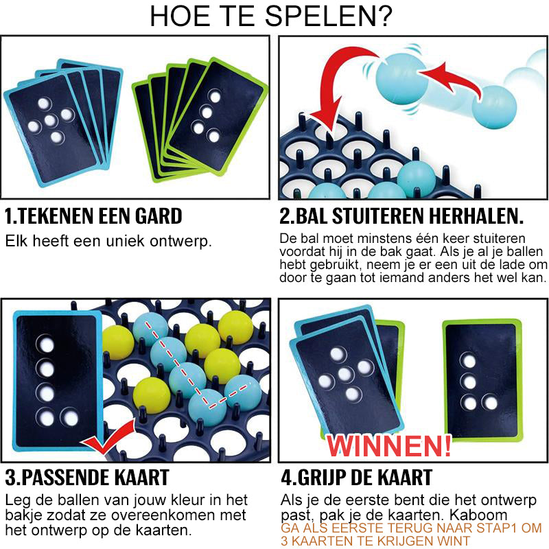 Behendigheidsspel met stuiterballen voor 2 tot 4 spelers