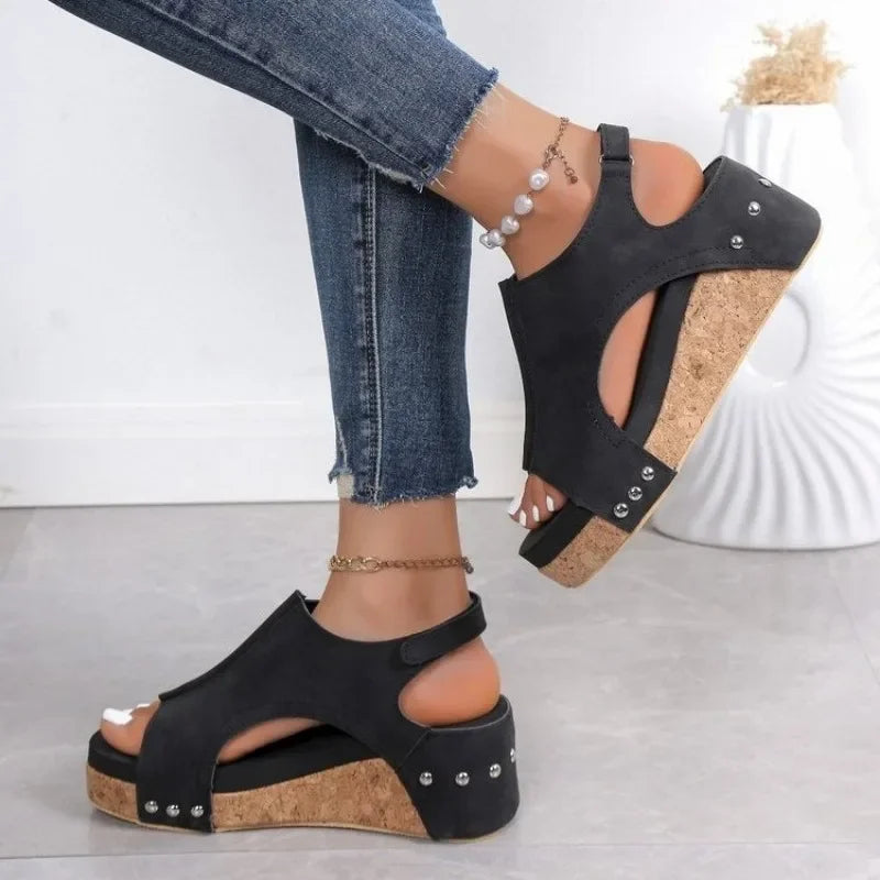 Caela - Zomerse wedge sandalen met open teen