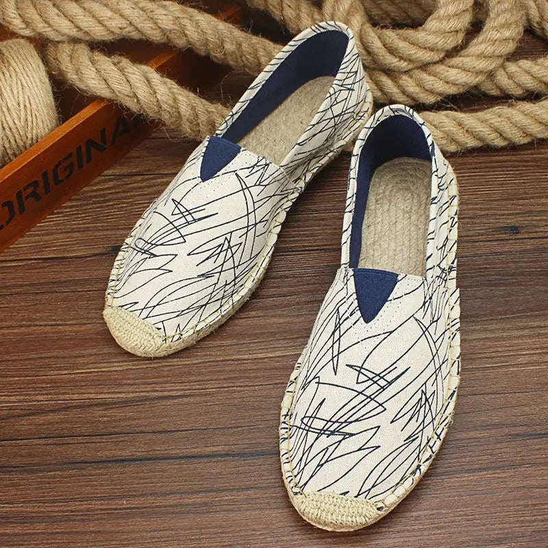 Ademend Canvas Slip-On Herenschoen met Graffiti-accent