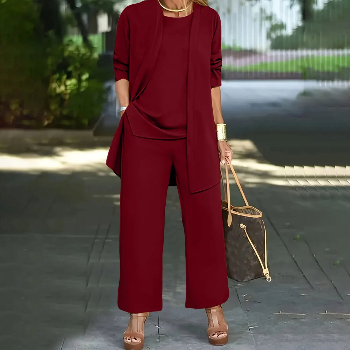 Hoymans ChicEase – Elegant Drie-delige Vest &  Cardigan Set