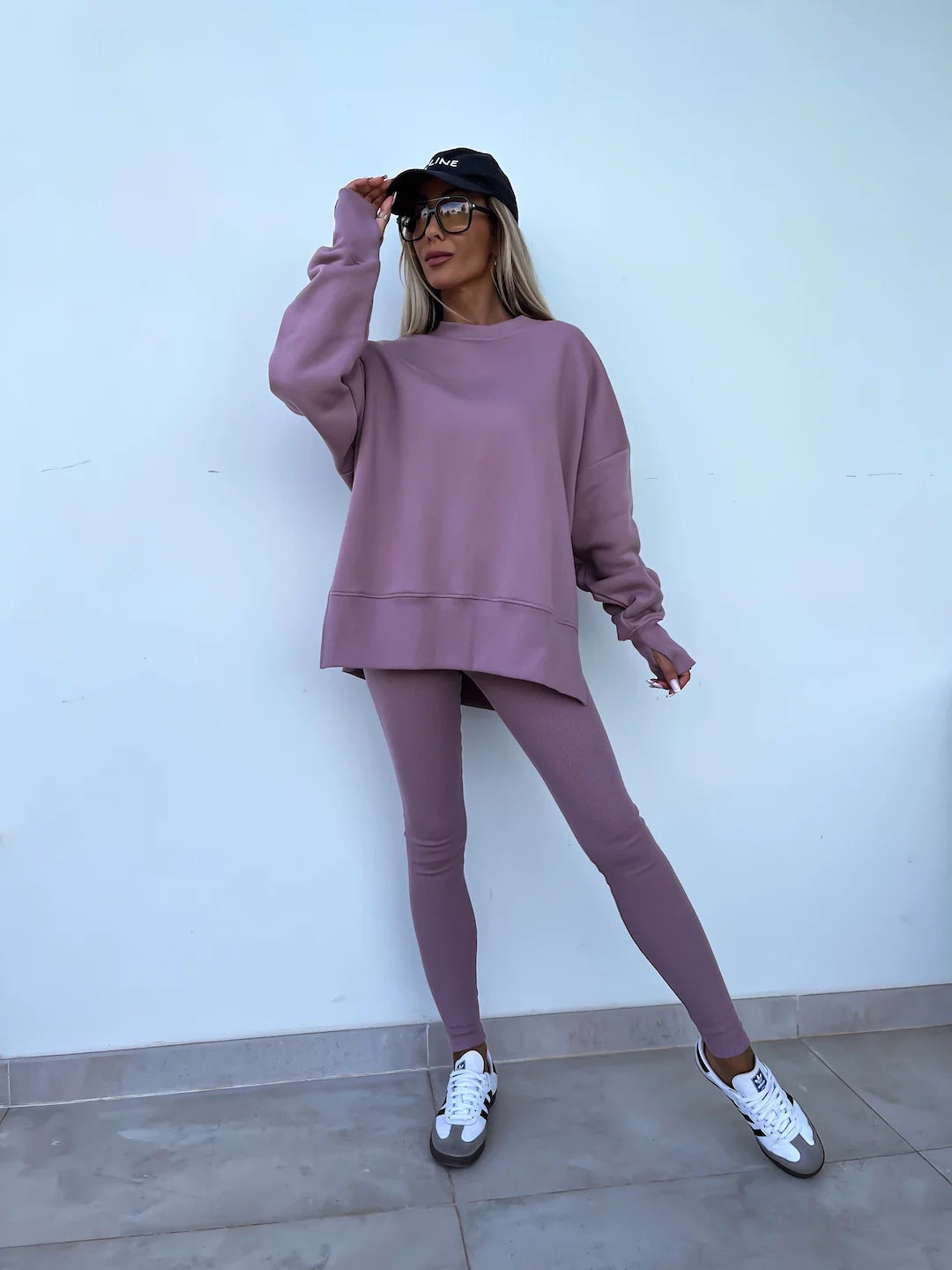 Elegante Lounge Set met Hoodie en Strakke Broek