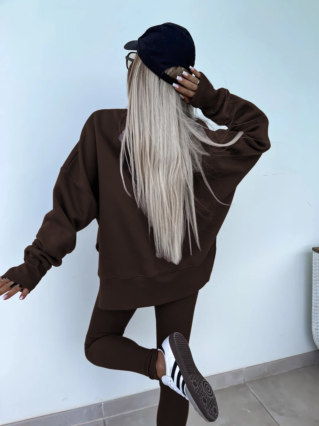 Elegante Lounge Set met Hoodie en Strakke Broek