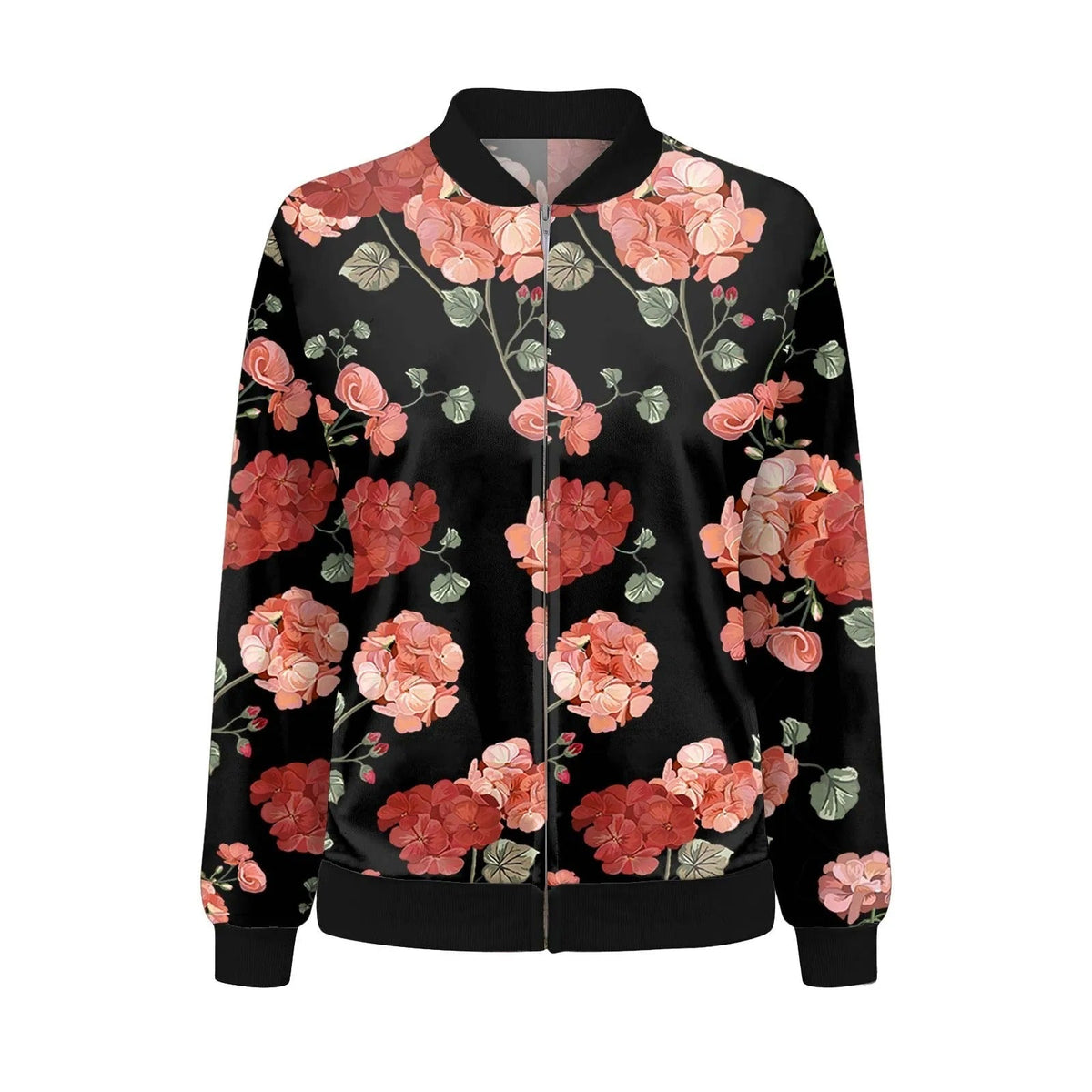 zomerse jas met bloemenprint dames chique elegant comfortabel lente voorjaarsjas vrouwern bomberjas vest trui met rits