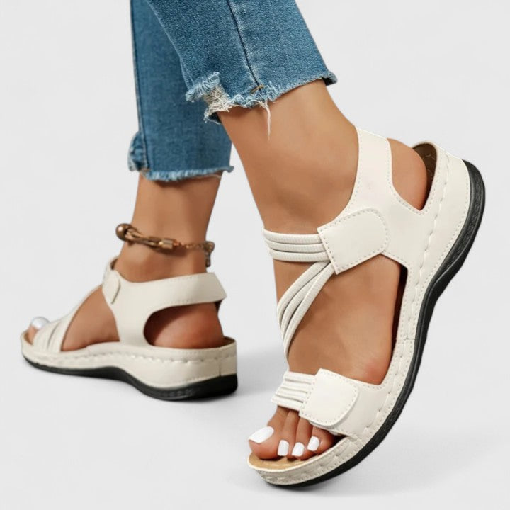 Sandalen met plateauzool, bandjes en open neus voor dames