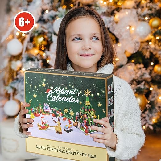 Adventskalender met 24 mini-bouwsets van bouwsteentjes