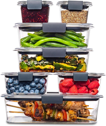 Rubbermaid Brilliance Voedselopslag Bakken - BPA-vrij, Luchtdicht & Stapelbaar