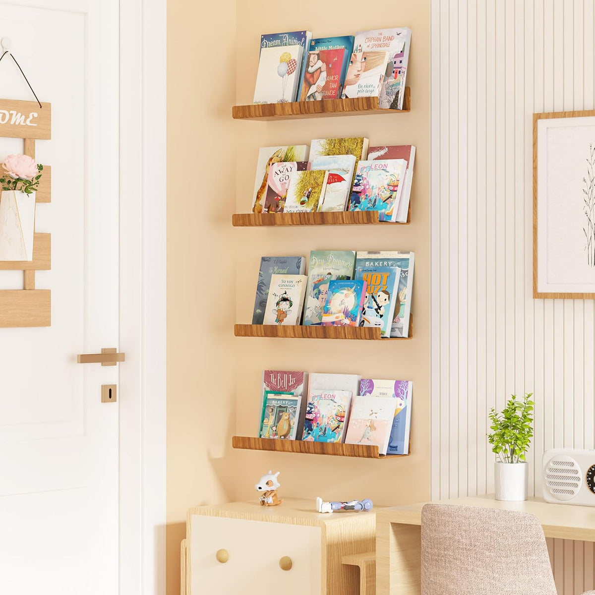 4-Pack Acryl Planken | 15” Zwevende Boekenplanken voor Wandopslag in Elke Kamer