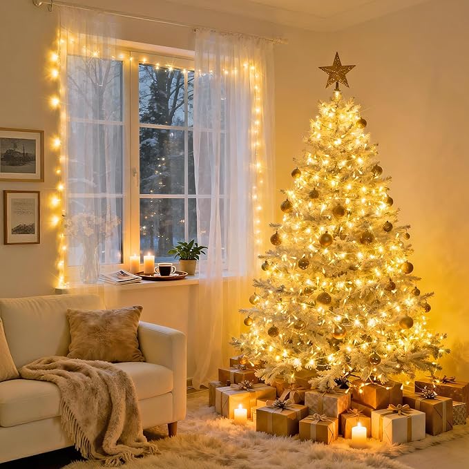 Magische lichtsnoer voor de kerstboom - warme, feestelijke gloed
