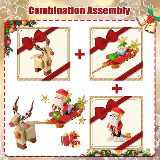 Adventskalender met 24 mini-bouwsets van bouwsteentjes