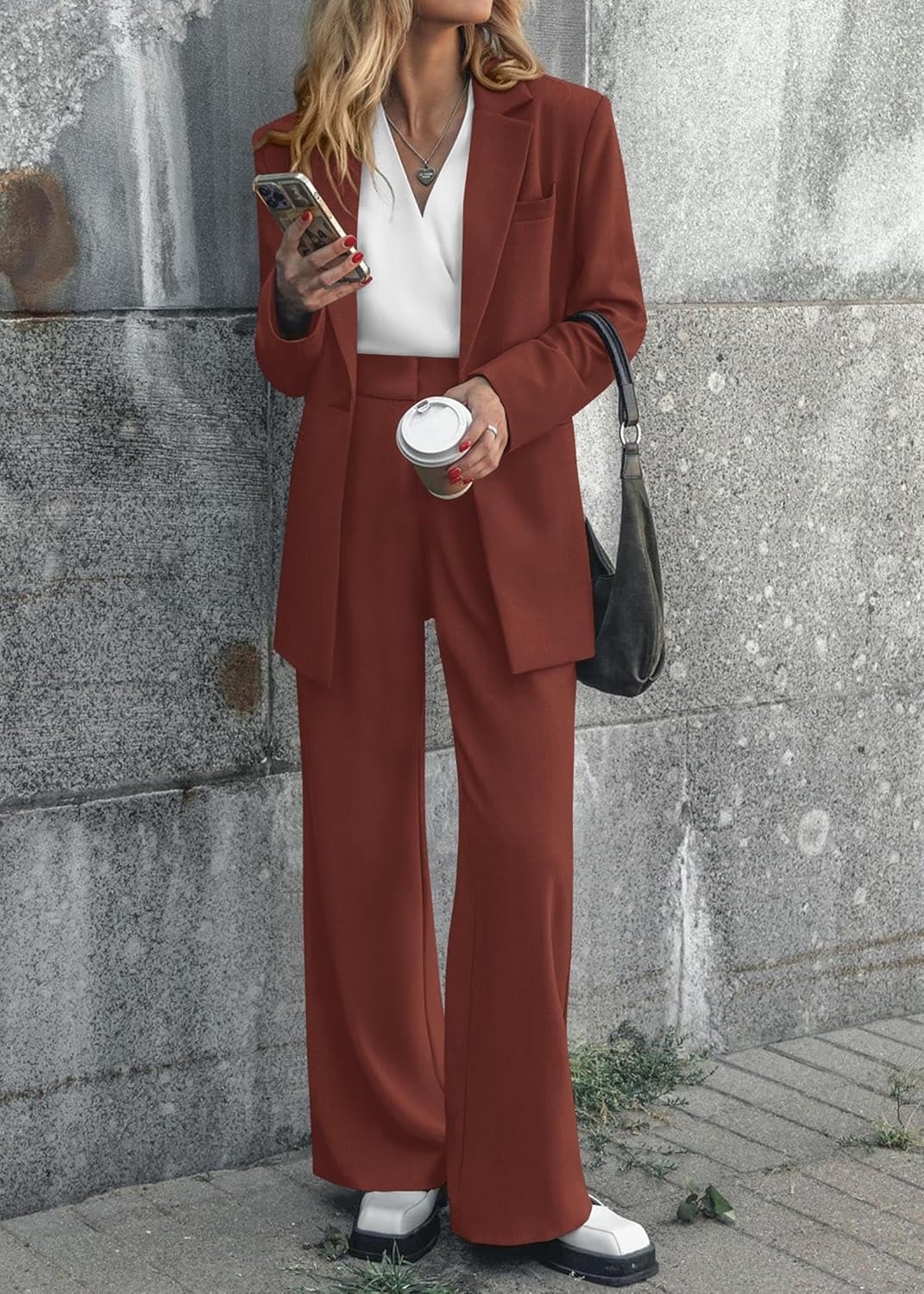 Dames Blazer & Broek Set voor Kantoor en Casual