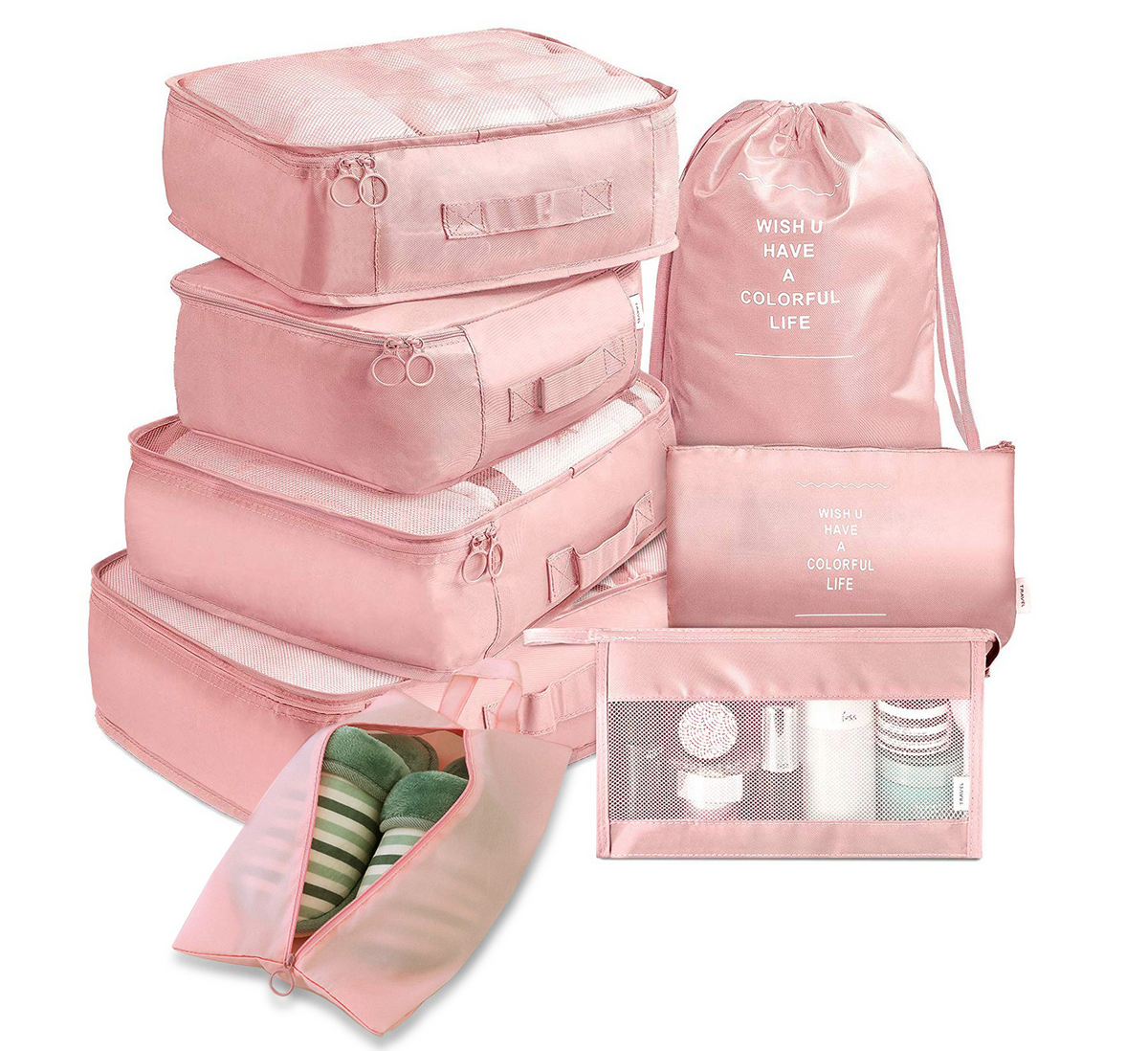 8-Delige Organizer Set voor Reizen en Bagage