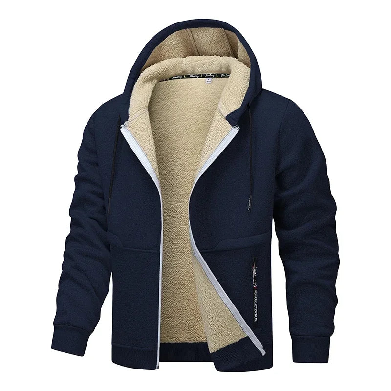 Vincent – Warme Fleece Hoodie met Rits Voor Heren