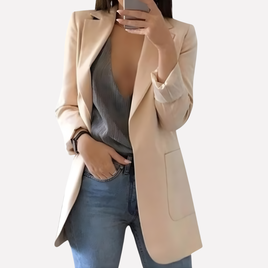 Blazer met open voorkant en voorzakken voor dames