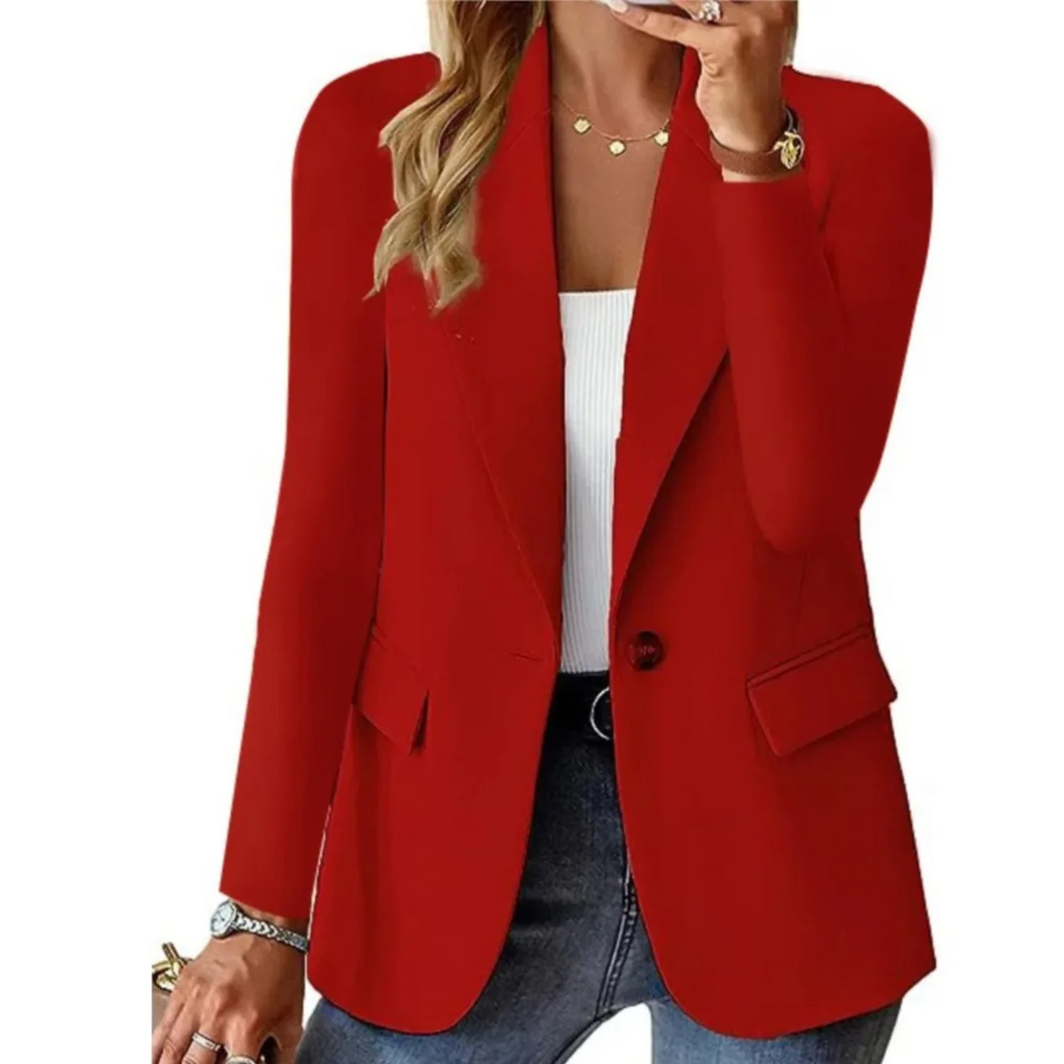 Getailleerde comfortabel Blazer Met Één Knoop Voor Dames