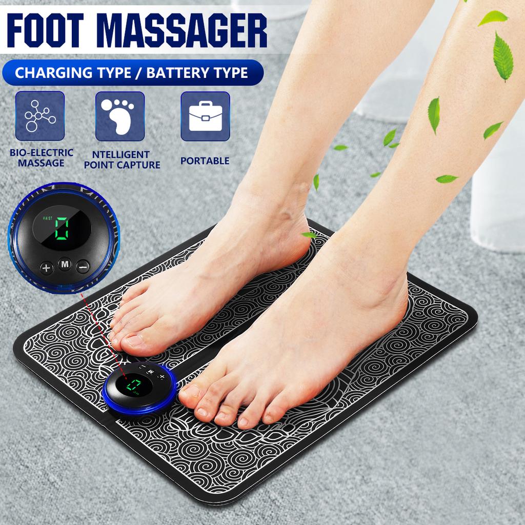 EMS-Voetmassageapparaat | Verbeterde Bloedcirculatie & Spierherstel - Acupressuur met 6 Modi en 9 Intensiteitsniveaus - FootComfort