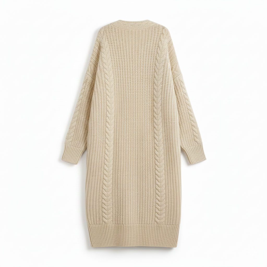 Lang gebreid vest voor vrouwen