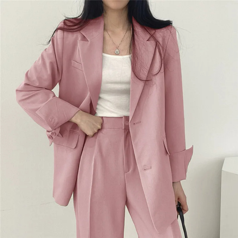 Tweedelig Damespak Blazer Set blazer met met knopen pantalon vrouwen dames kantoor formele kleding