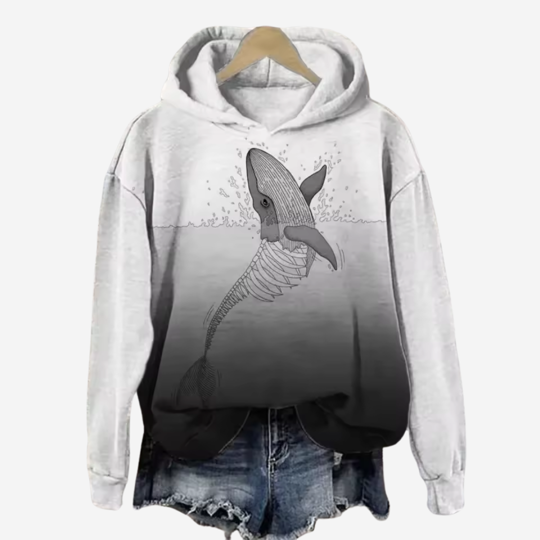 Ryu – Casual Hoodie met Koi Art Print Dames