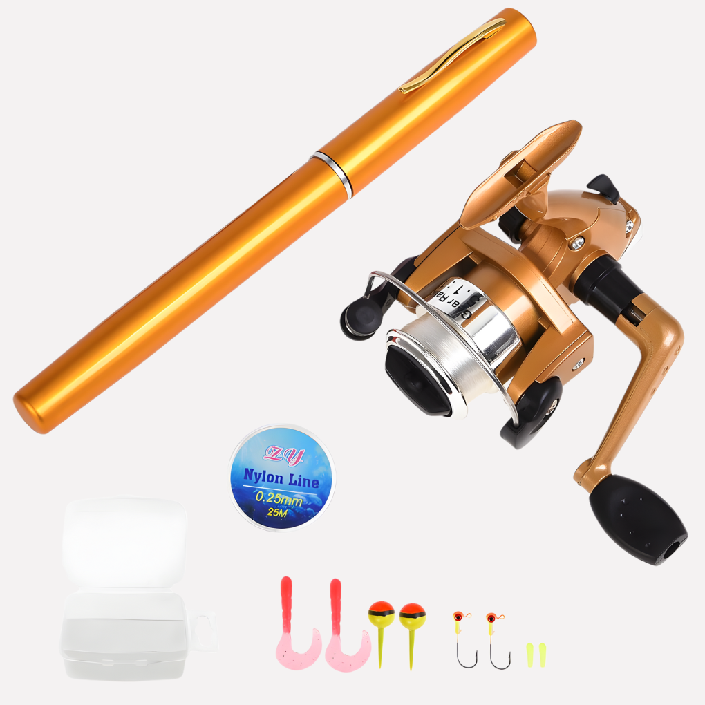 Mini Telescopische Visshengel met Rol – Compact en Draagbaar