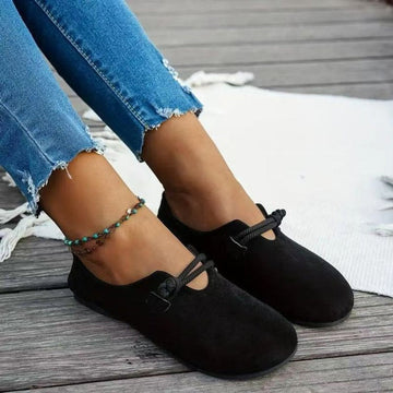 Ultra-soft Sweet Suede Round-toe Flat Lace-up Womens Shoes