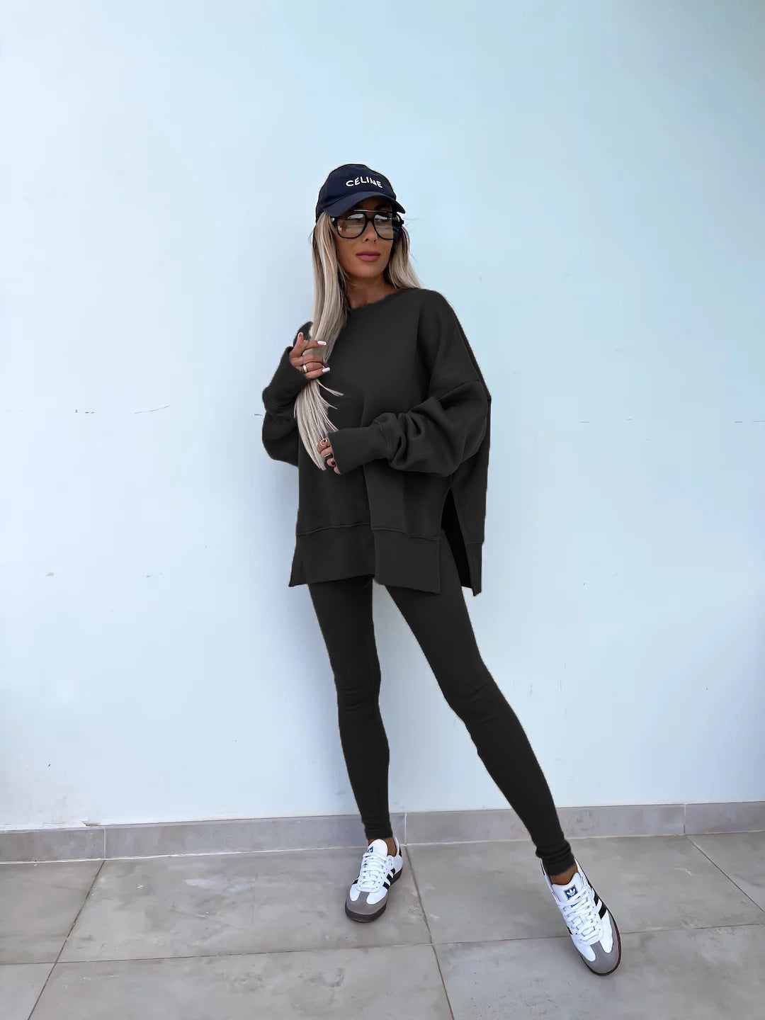 Elegante Lounge Set met Hoodie en Strakke Broek