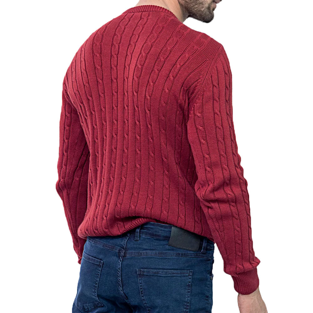 Kabelgebreide trui met lange mouwen