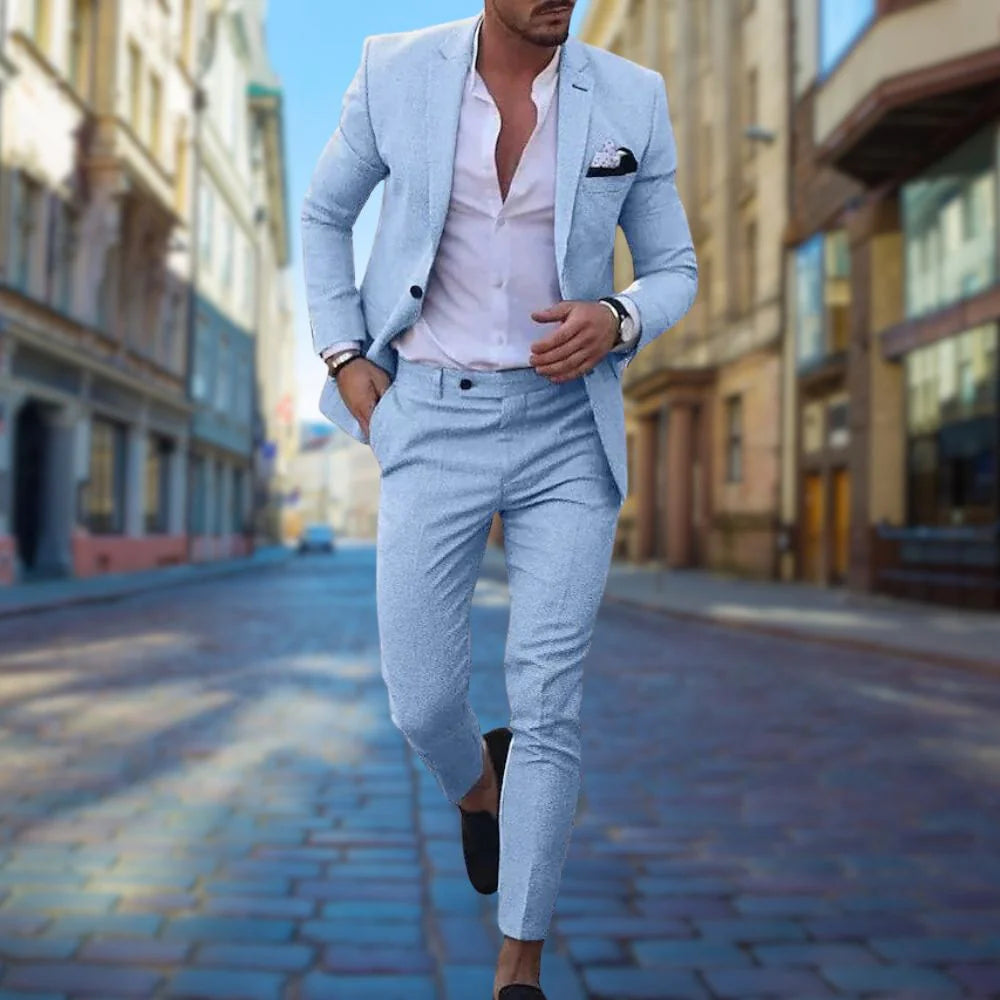 Victor – Slim Fit Herenpak van Linnen