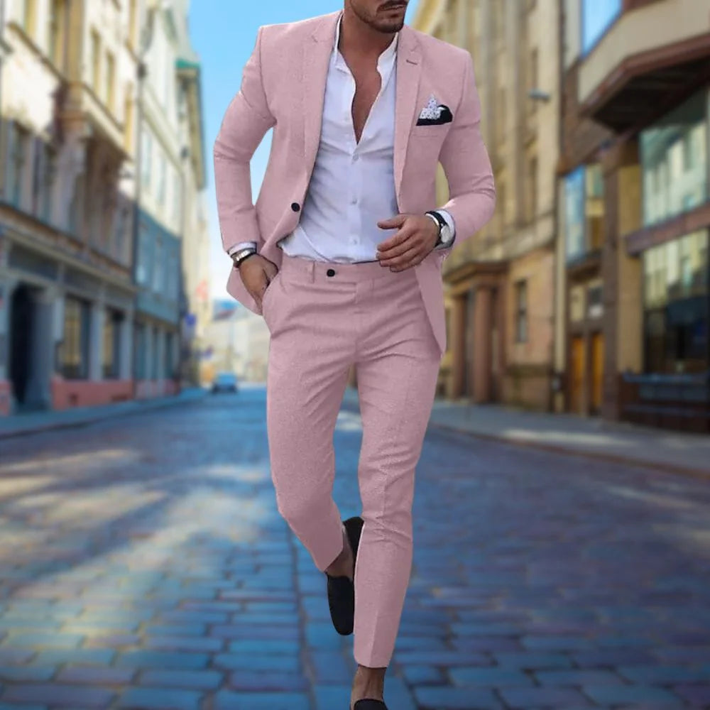 Victor – Slim Fit Herenpak van Linnen