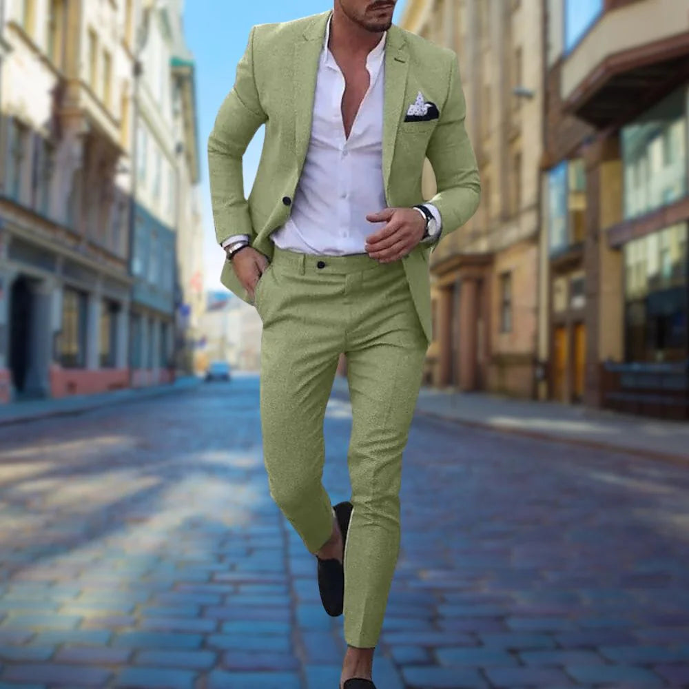 Victor – Slim Fit Herenpak van Linnen