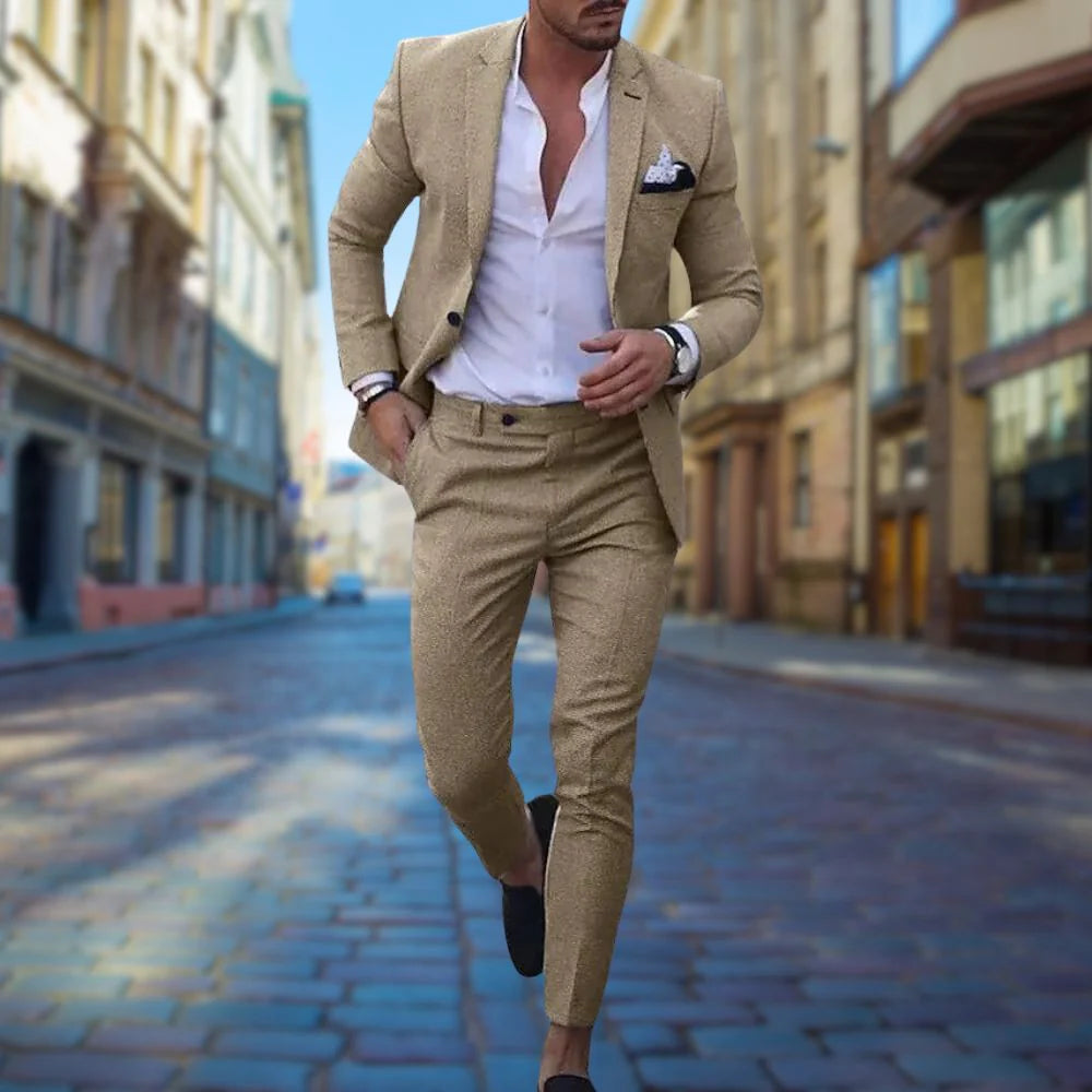 Victor – Slim Fit Herenpak van Linnen