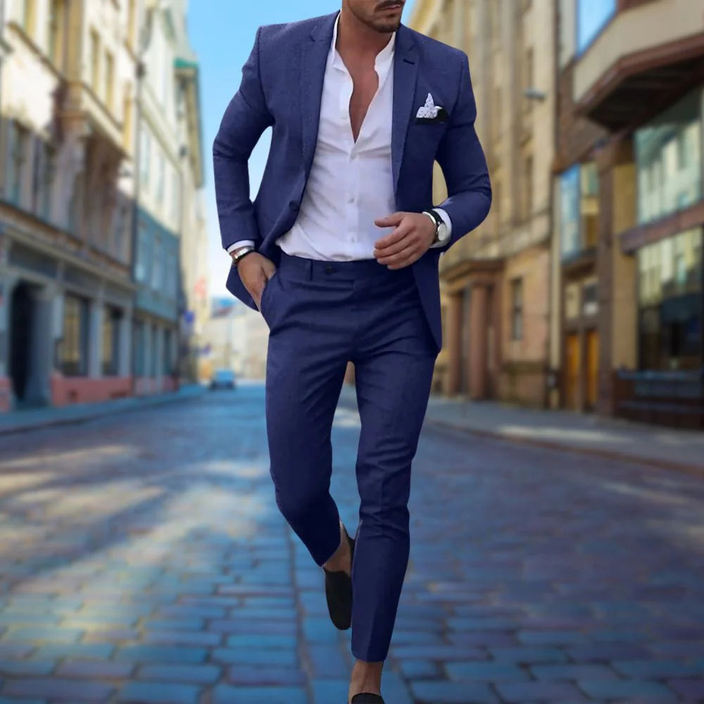 Victor – Slim Fit Herenpak van Linnen