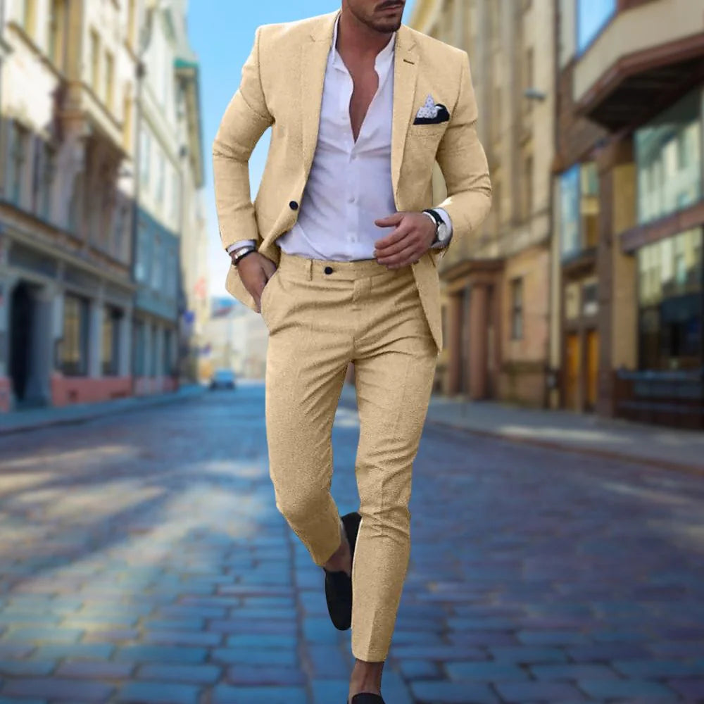 Victor – Slim Fit Herenpak van Linnen