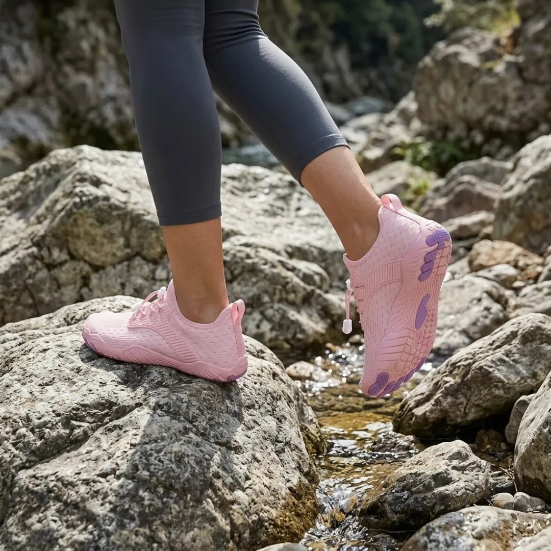 Barefoot sneaker voor dames met brede neus en flexibele zool