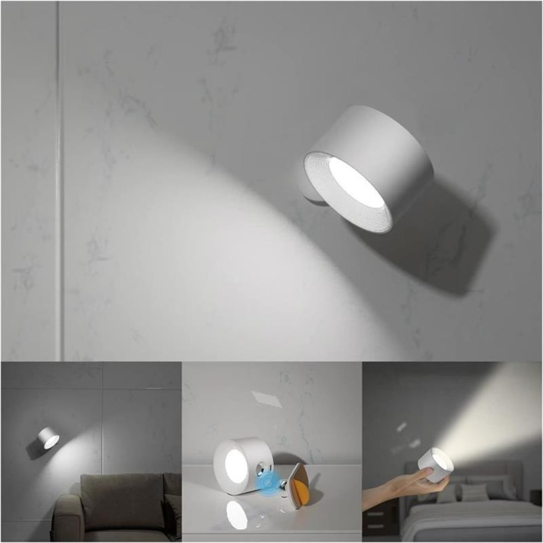 AuraGlow - Draadloze Oplaadbare 360 Graden Muurlamp