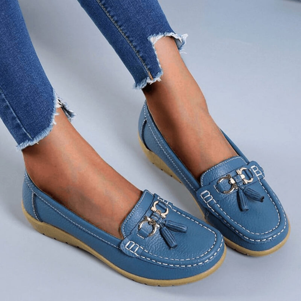 Retro loafers met sleehak voor dames