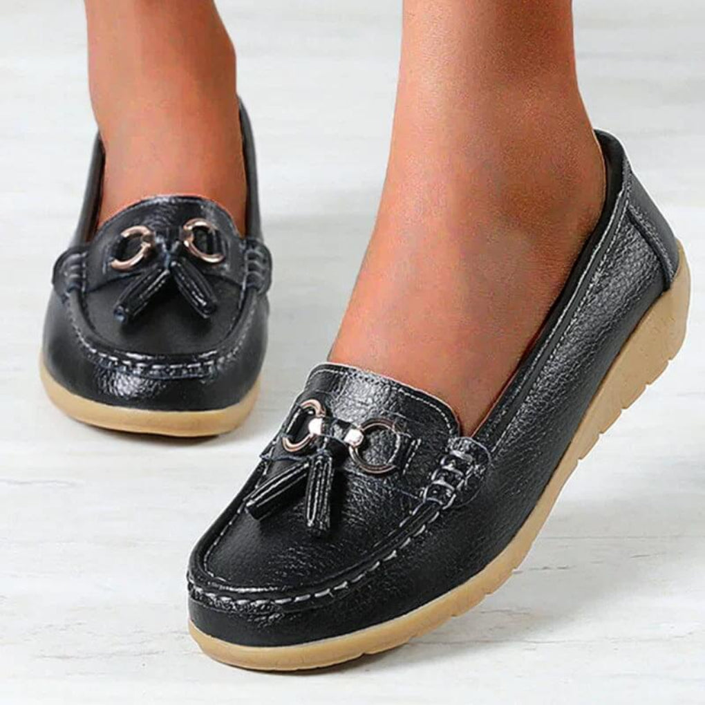 Retro loafers met sleehak voor dames