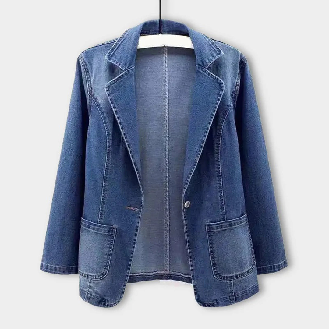 UrbanEdge – denim blazer met klassieke pasvorm