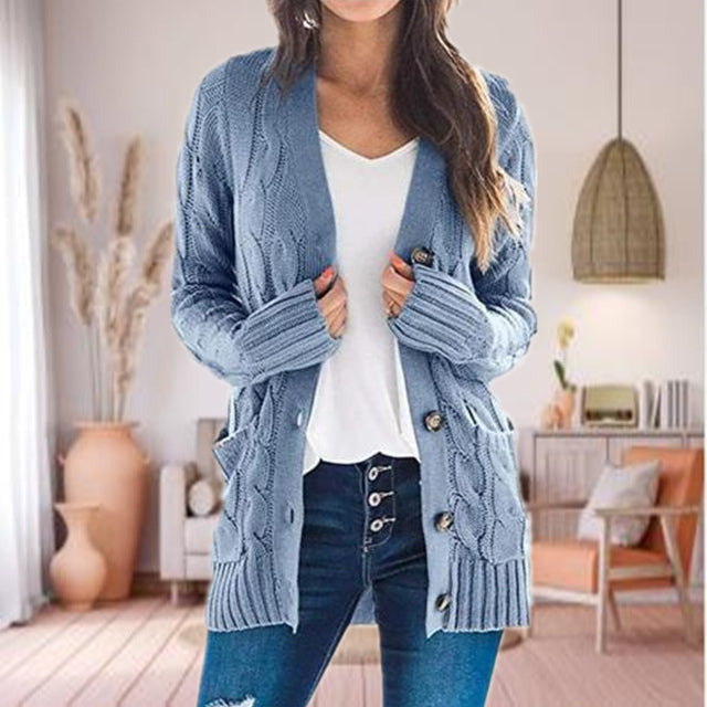 Gebreid vest met knopen voor dames