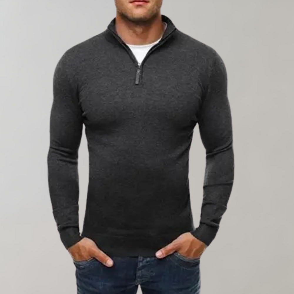 Comfortabele Sweater Met Half Zip Heren - Silvester
