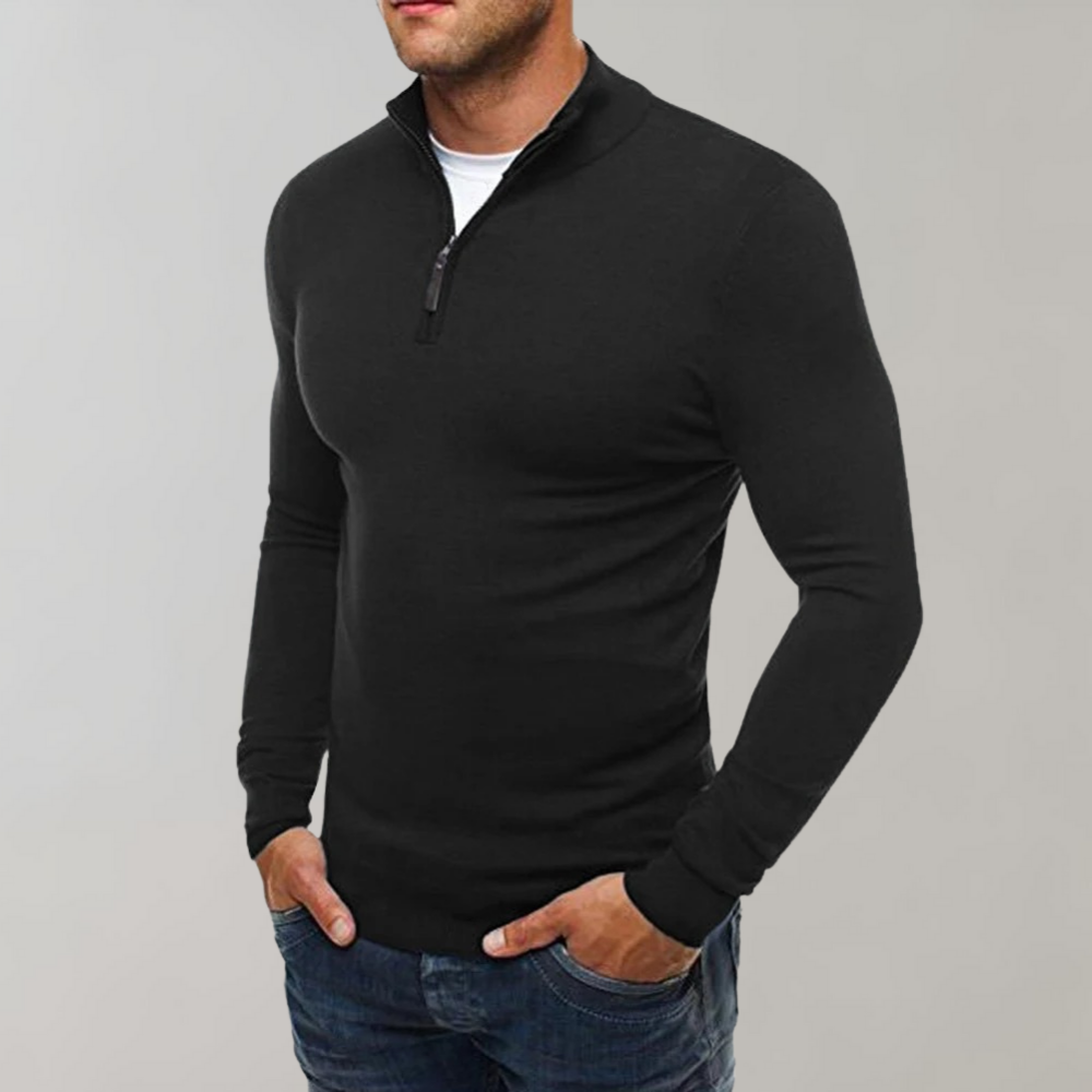 Comfortabele Sweater Met Half Zip Heren - Silvester