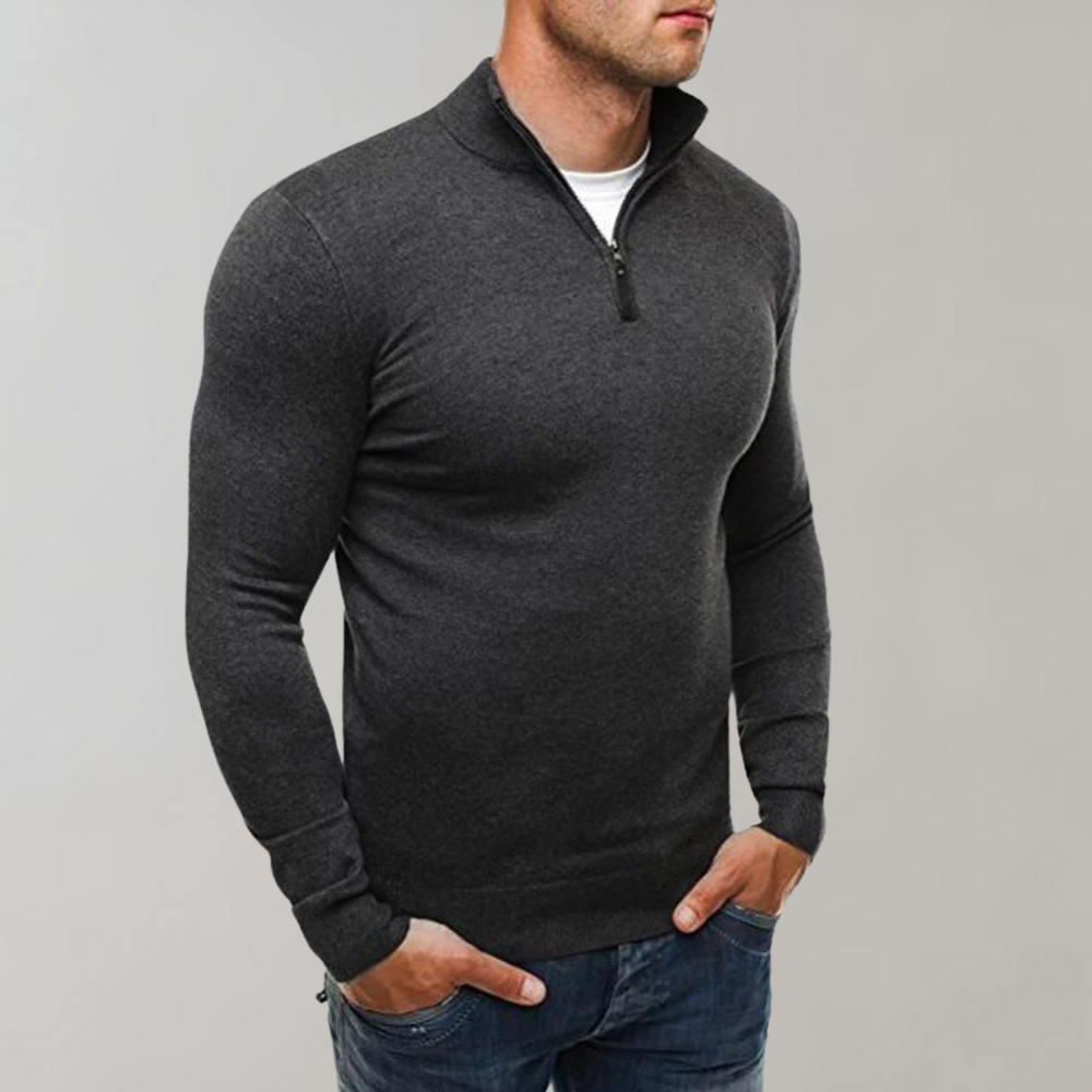Comfortabele Sweater Met Half Zip Heren - Silvester