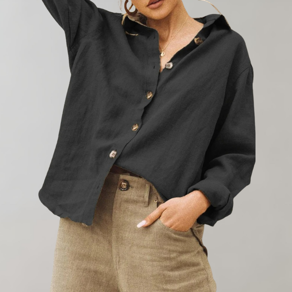 ELLA – Vintage Linnen Blouse voor Dames