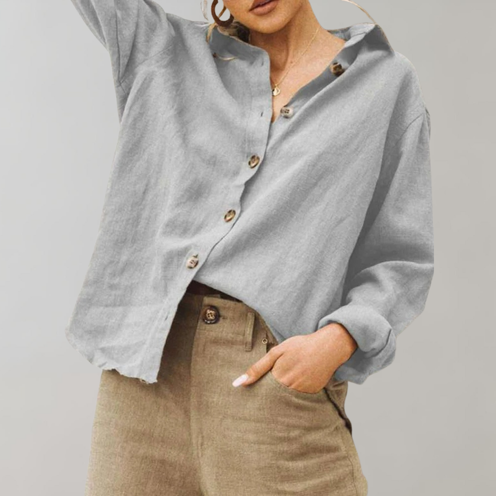 ELLA – Vintage Linnen Blouse voor Dames