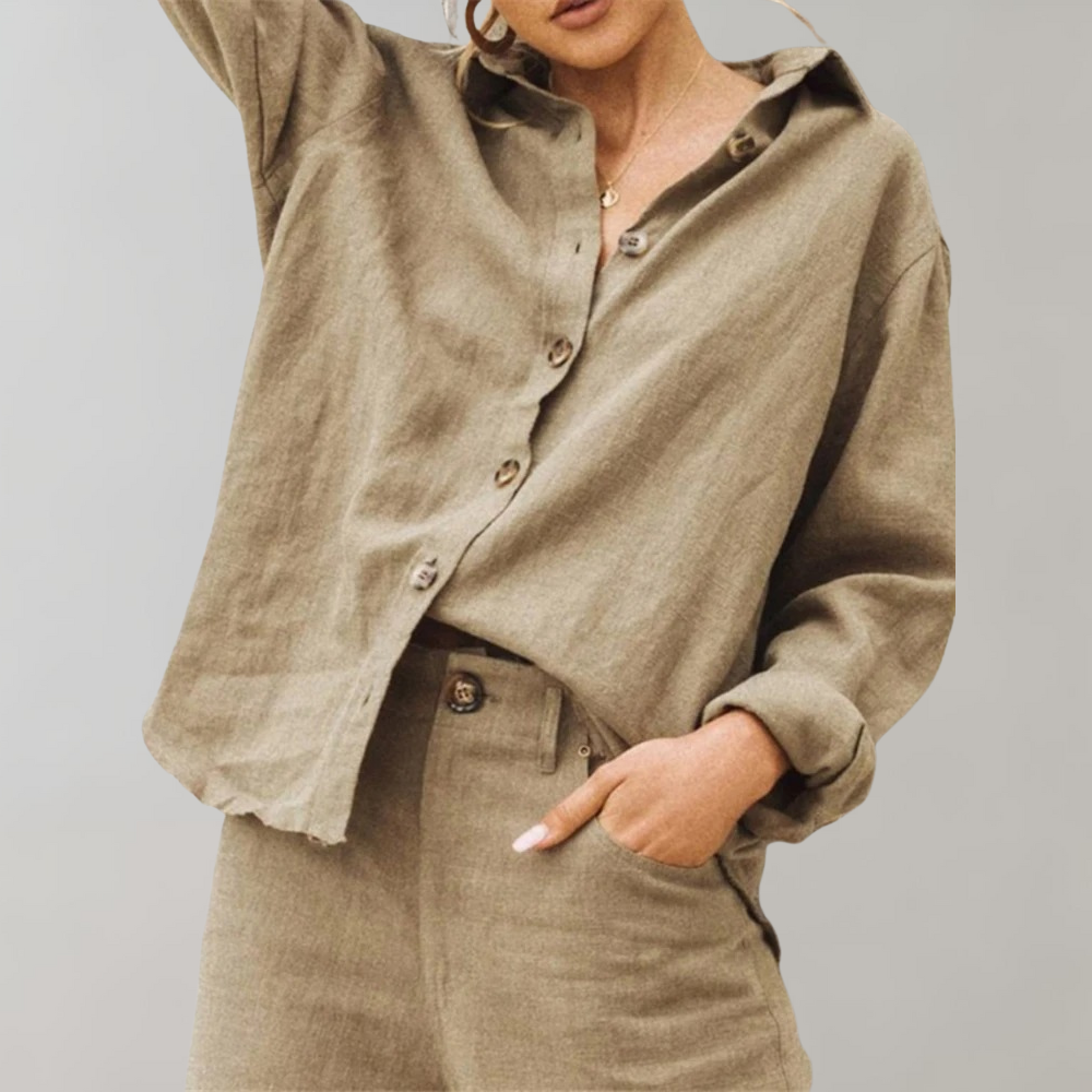 ELLA – Vintage Linnen Blouse voor Dames