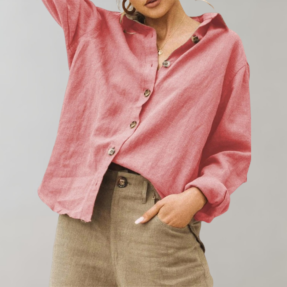 ELLA – Vintage Linnen Blouse voor Dames