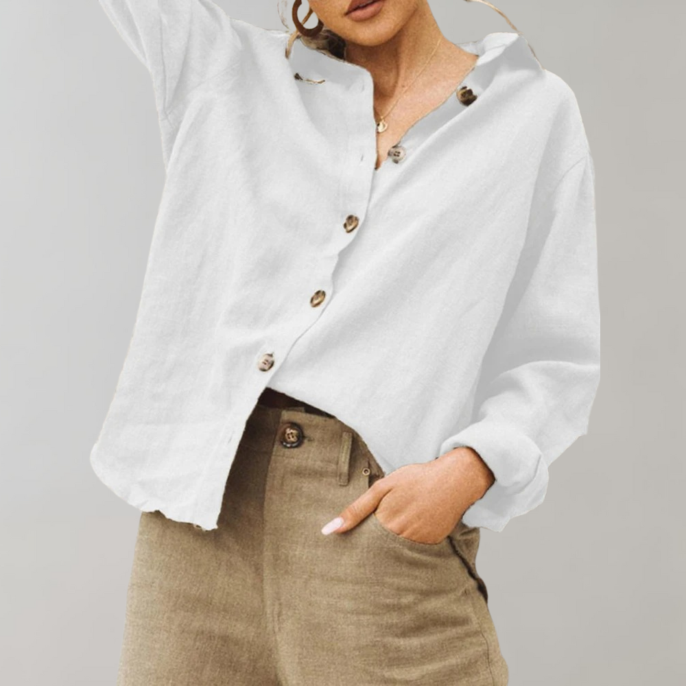 ELLA – Vintage Linnen Blouse voor Dames