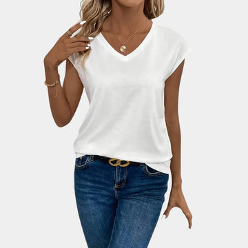 Elyra– Casual Dames Top met V-Hals